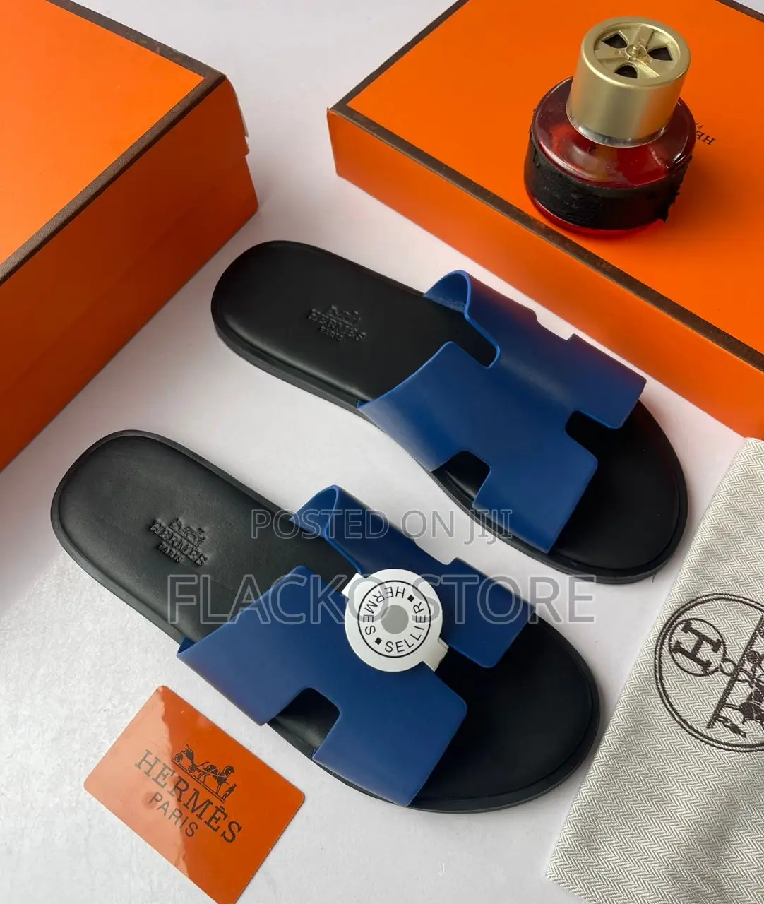 Original Hermes Leather Slippers