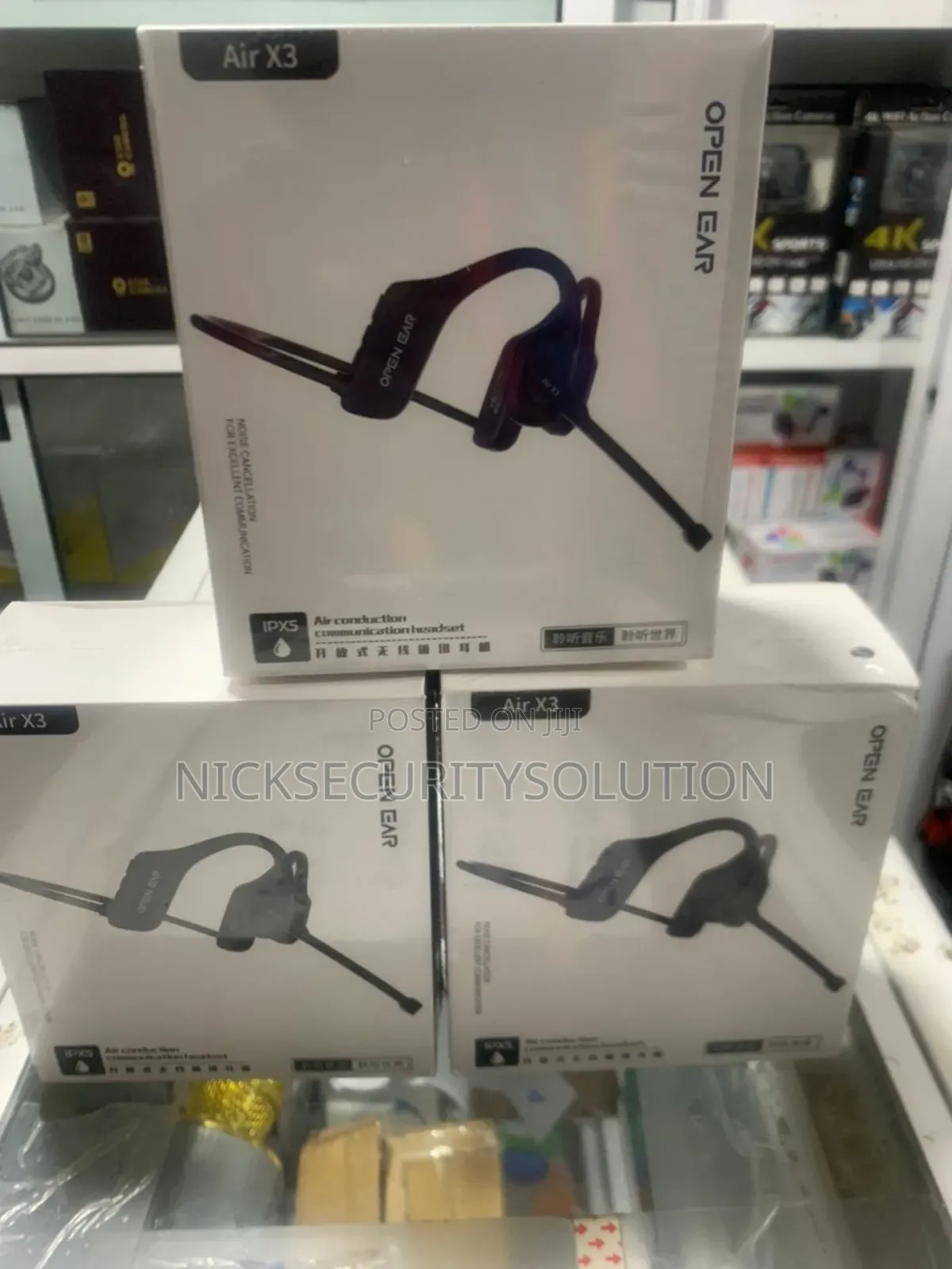 Air X3 Wireless Open Ear Headset With Boom Microphone