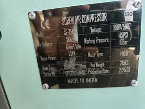 Screw Air Compressor  55kw 75hp 10bar Original One  ...