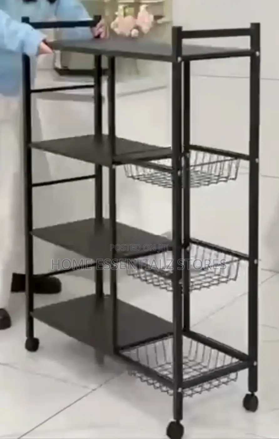 4-Layer Kitchen Rack With Side Baskets