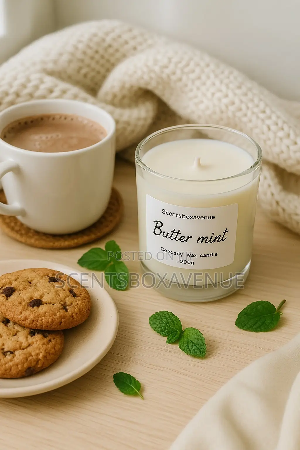 Buttermint Scented 200g Candle ( Coconut Soy Wax)