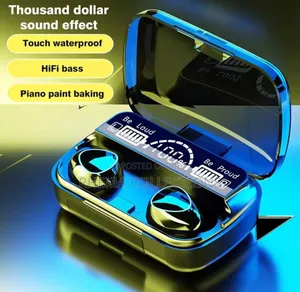 M10 Bluetooth Earbud Finger Print Touch With Power Bank