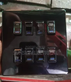 8 Gang Grid Plate Black Body