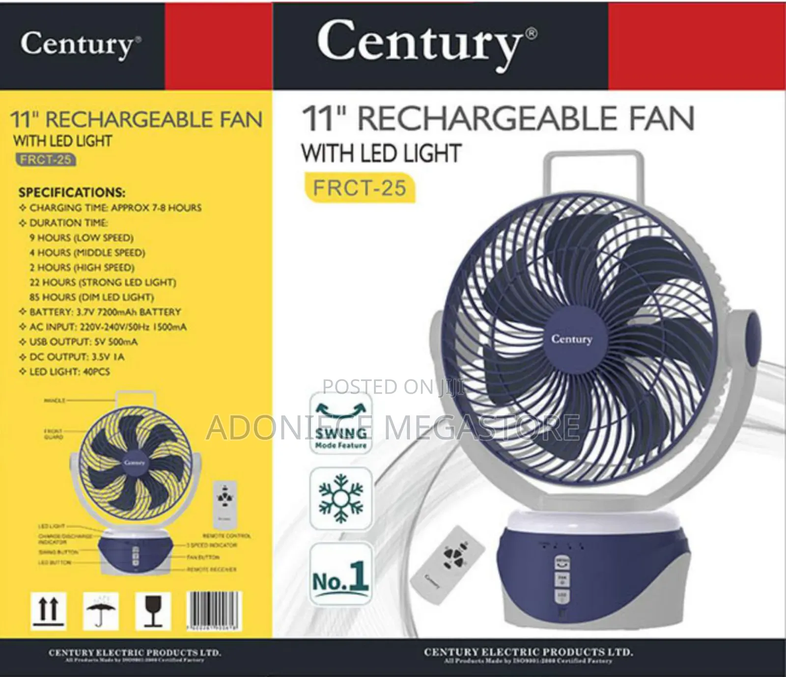 Century Rechargeable Fan