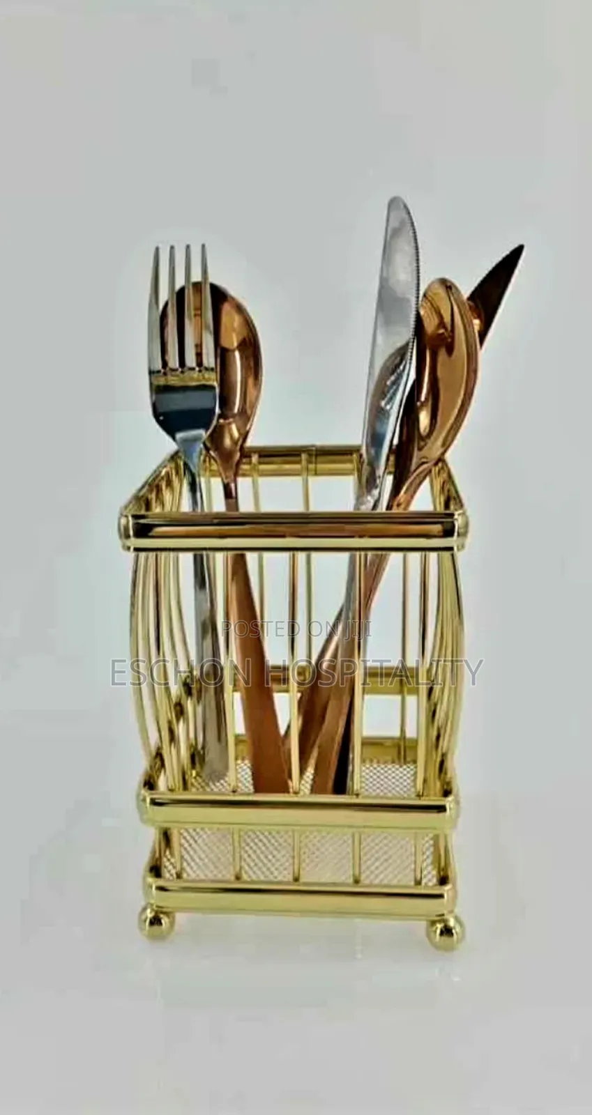 Golden Cutlery Spoon Holder / Organizer
