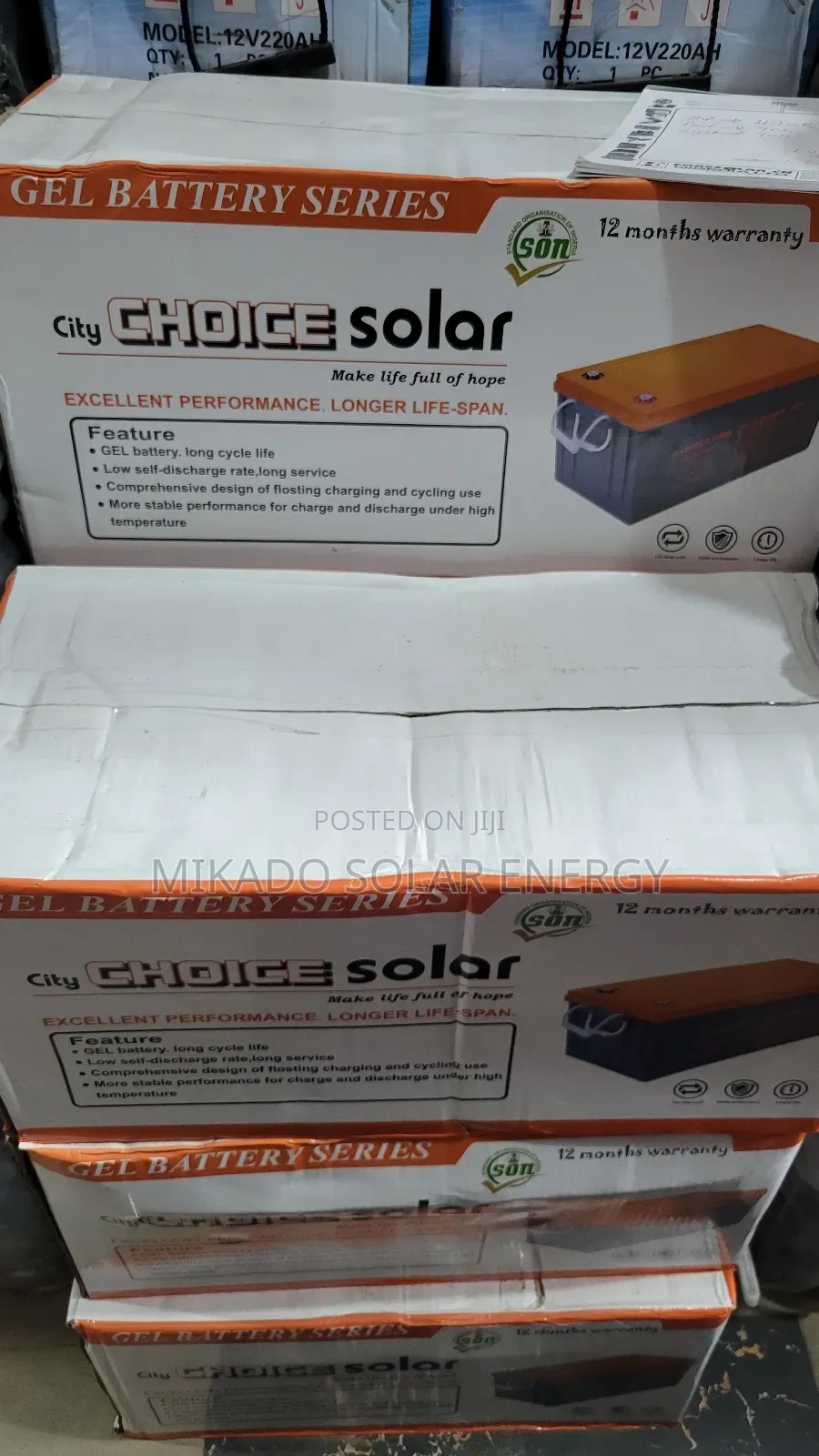 220ah 12v Choice Solar Dry Cell Battery With 5years Warranty - Mikado ...