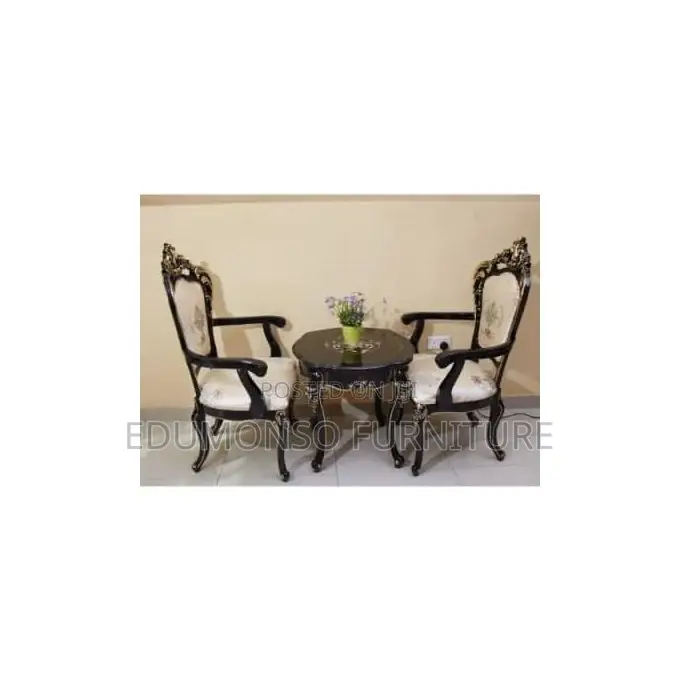 Royal Coffee Table With 2 Chairs - Black