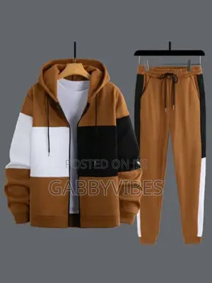 Patch Zip Up Hoodie and Pant