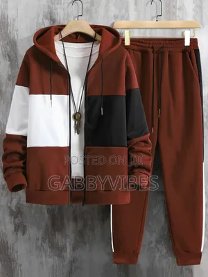 Patch Zip Up Hoodie and Pant
