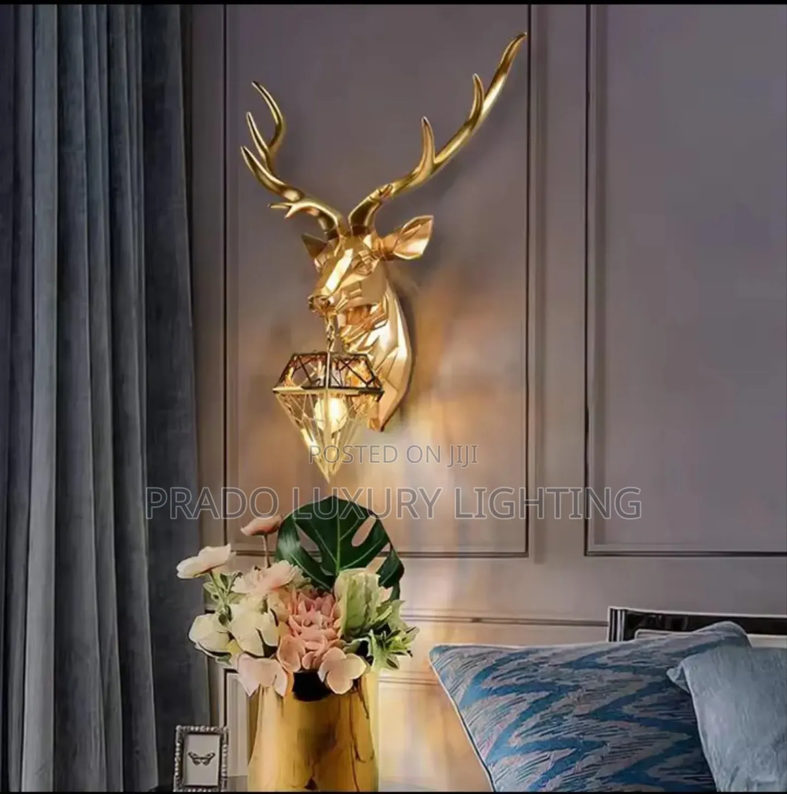 Nordic Deer Head Wall Lamp