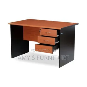 4 Feet Office Table With 3 Drawers - Cherry