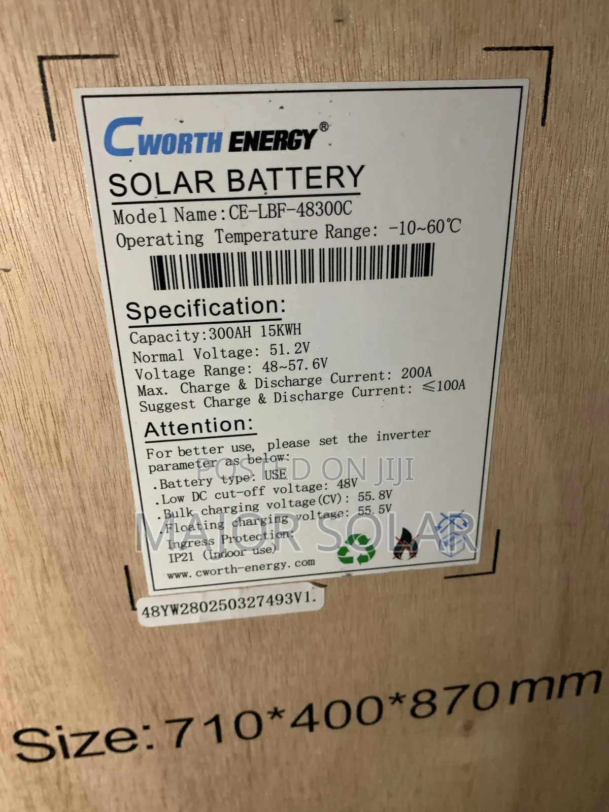 15kwh Cworth Lithium Battery