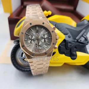 "Luxury Ap Replica Watch - Rose Gold, Silver Dial"