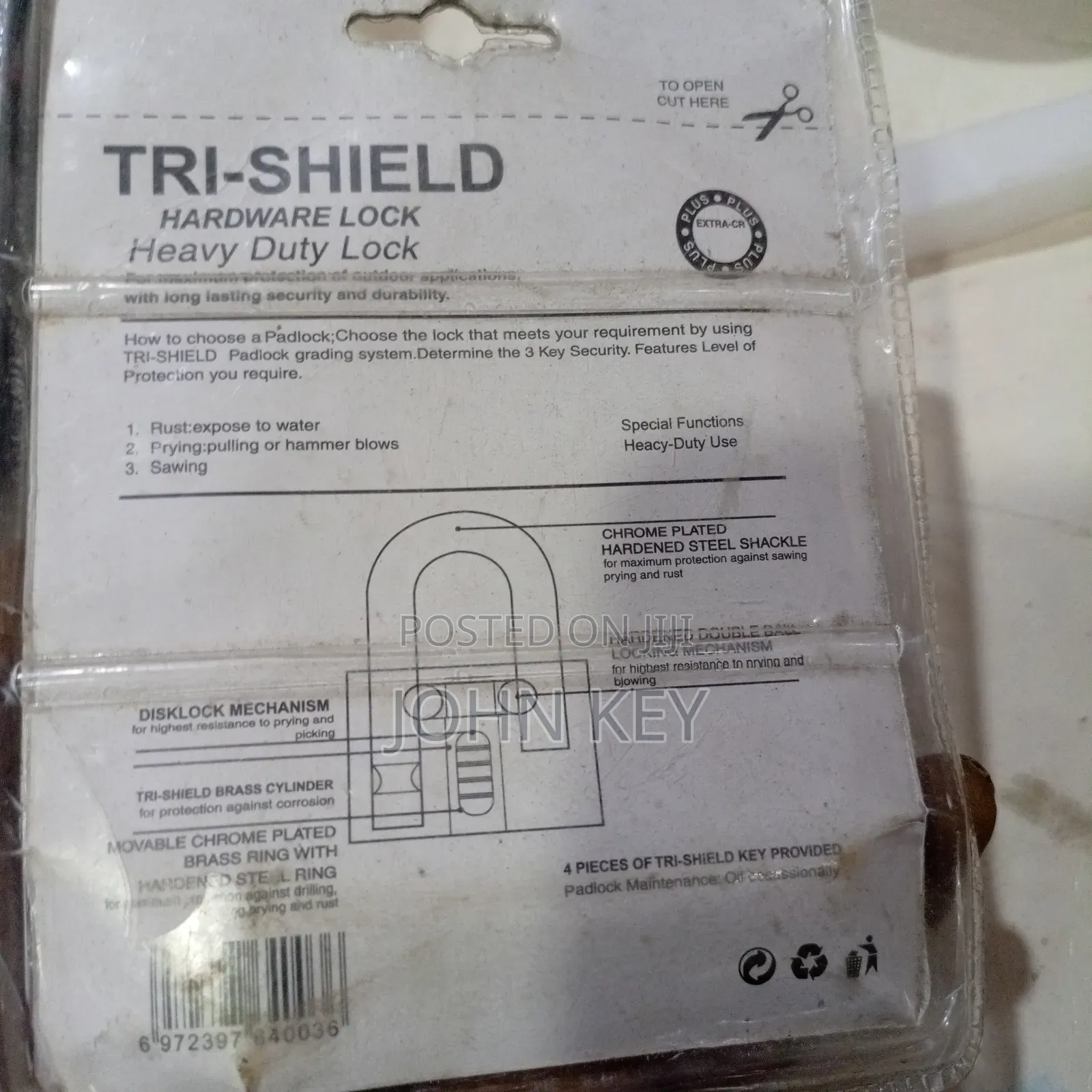 Tri Shield Security Padlock 80mm