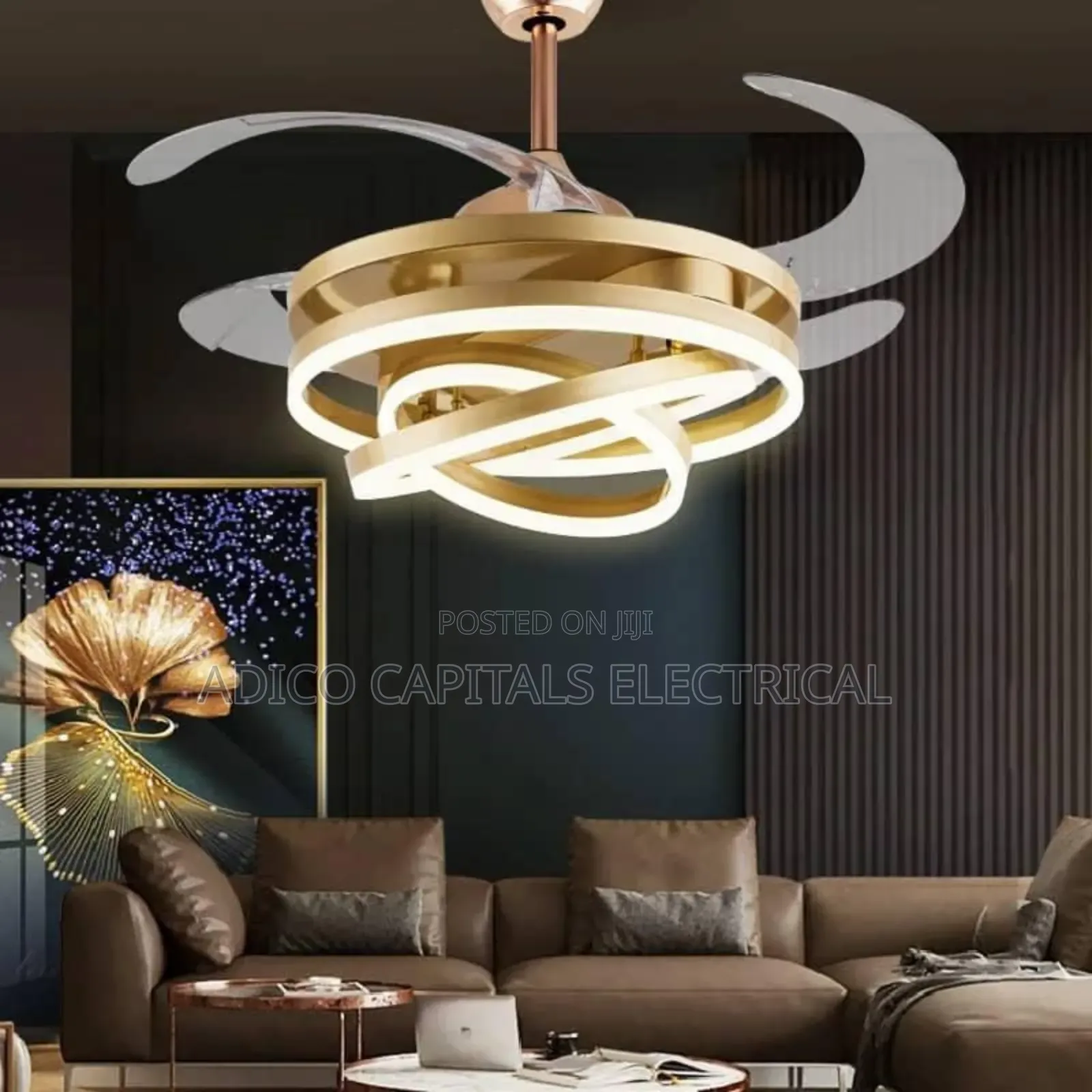 Led Chandelier With Fan Blade