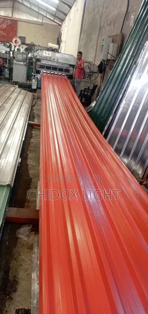 0.55 Long Span Aluminum Roofing Design Red Color Oven Baked