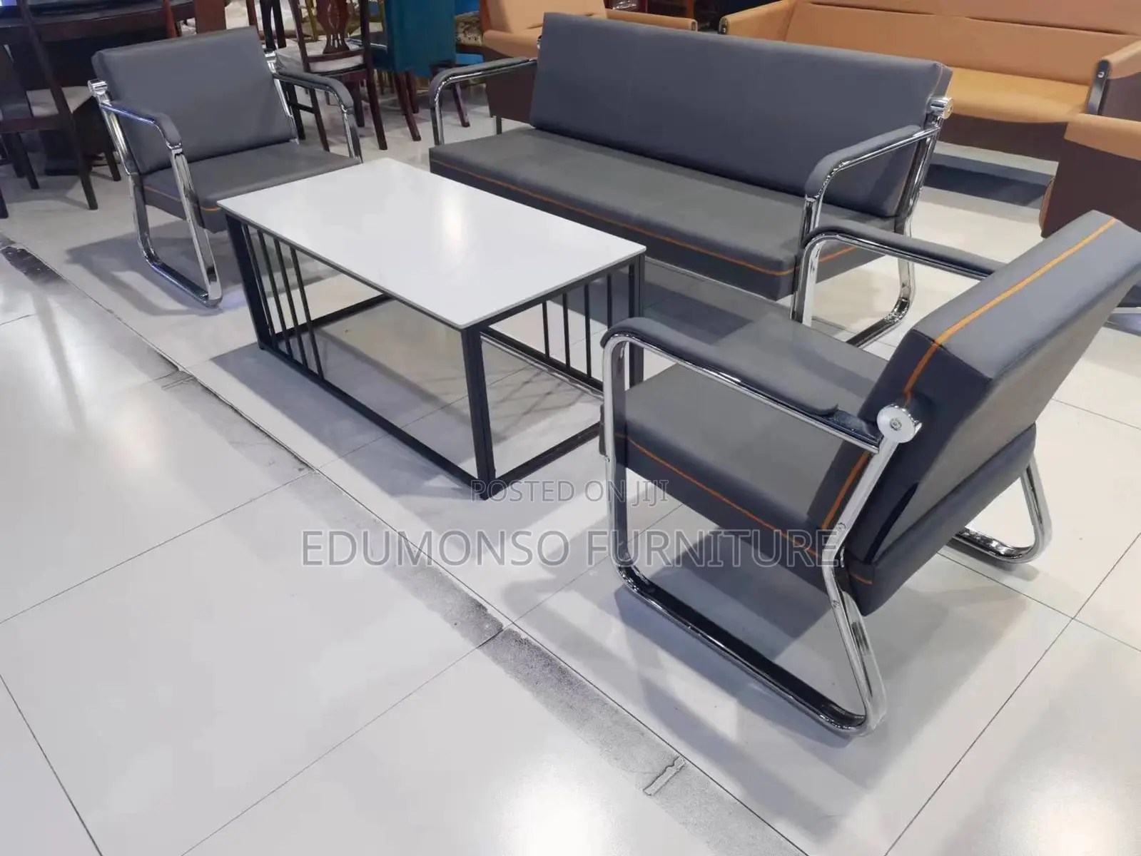 Nidas Metal Sofa Set, Reception Sofa Chairs