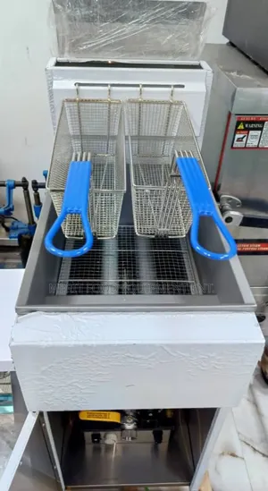 Photo - Double Basket Standing Gas Deep Fryer Neatly Used