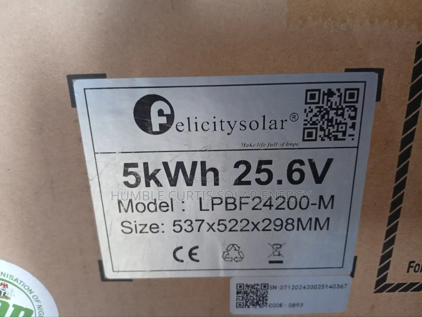 Felicity 5kwh Lithium Battery