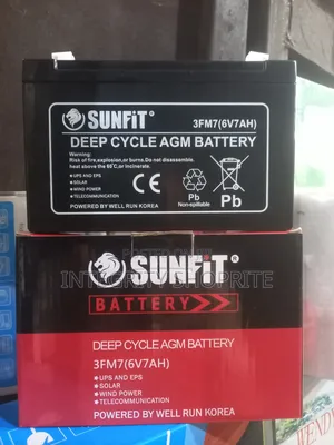 Sunfit Battery Deep Cycle Agm Battery 3fm7(6v7ah)