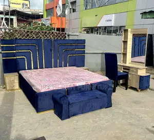 Padded Quality Upholstery Complete Set of 6 by 6 Bed Frame