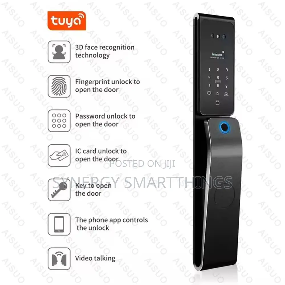 New Quality Tuya Wi-fi Smart Door Lock 3d Video Intercom