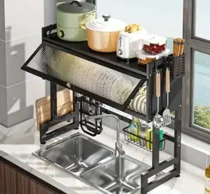 Over the Sink Dish Rack With Cover (85cm)