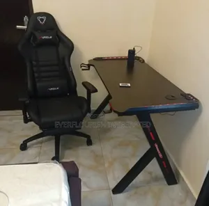 Gaming Table and Chair Black Colour