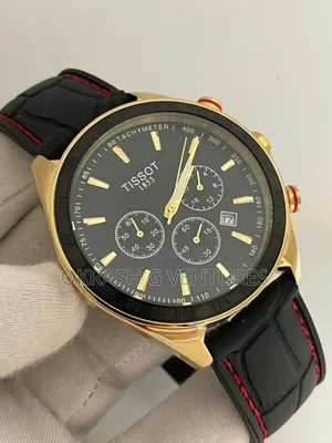 Tissot Chronograph Gold/Black Rubber Strap Watch