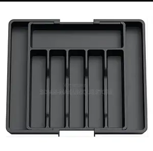Adjustable Cutlery Rack, Retractable Plastic Drawer Storage