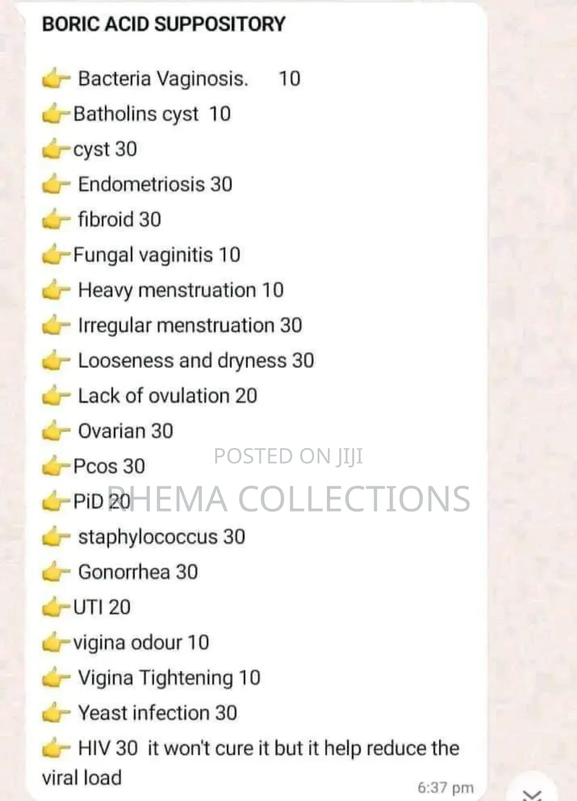 Boric Acid Uterus Healing Yoni Pops Suppositories