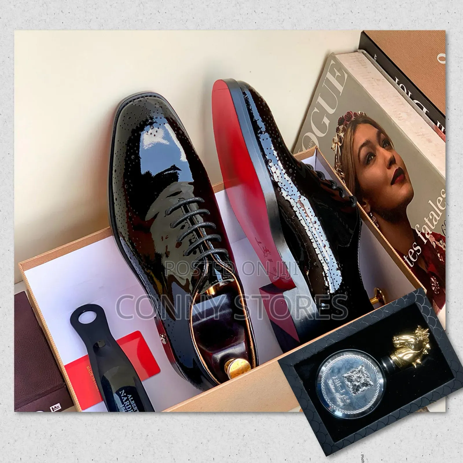 High Quality Lace Up - Patent Leather- Black
