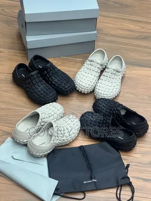 Photo - High Quality Balenciaga Defender Clog Crocs Cream and Black