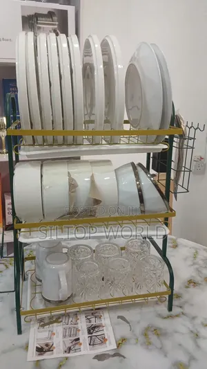 3 Layers Gold and Green Dish Rack
