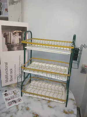 3 Layers Gold and Green Dish Rack