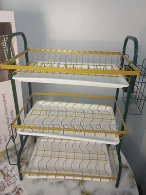 3 Layers Gold and Green Dish Rack