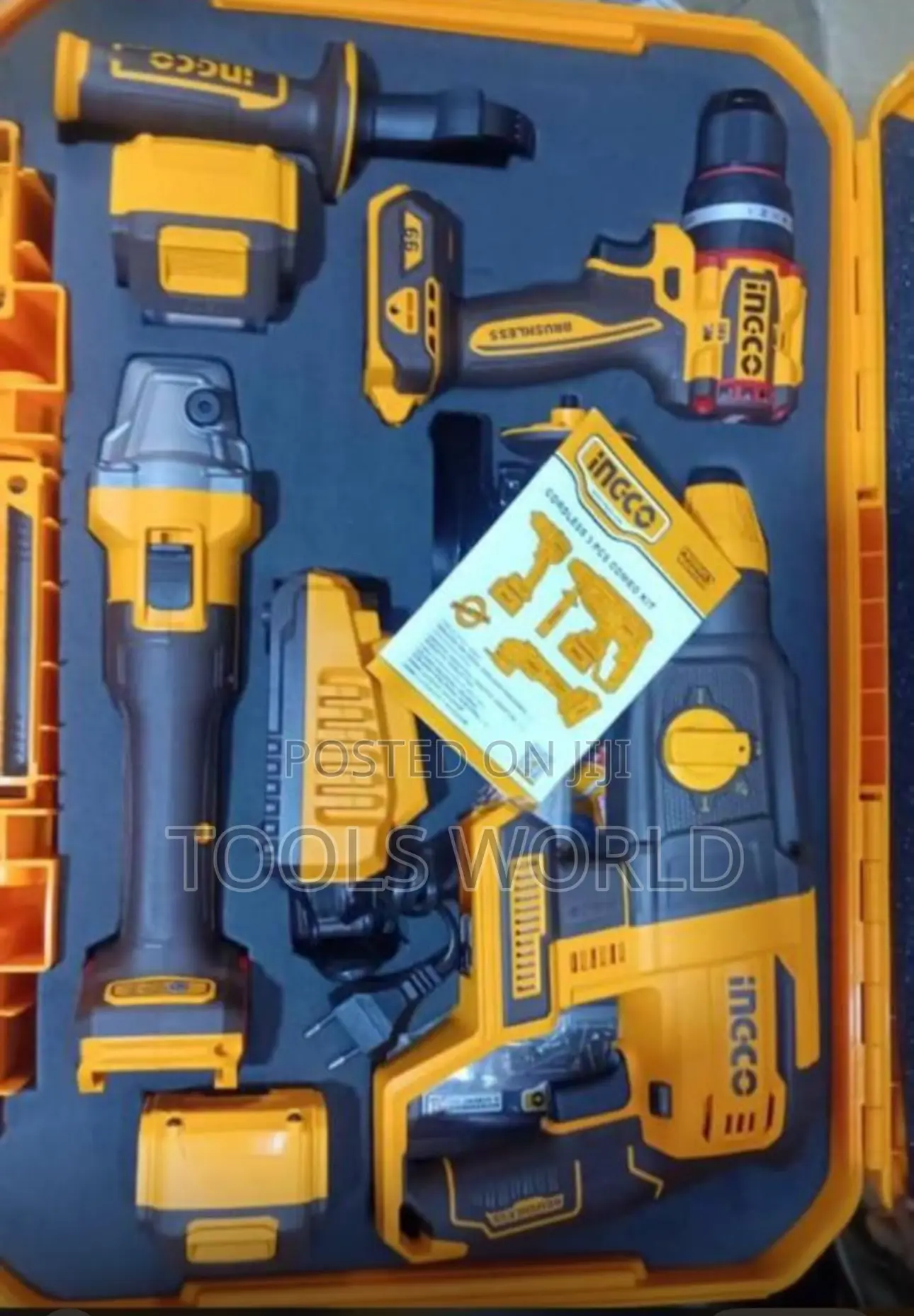 3-in-1 Brushless Tool Combo Drill + Grinder + Rotary Hammer