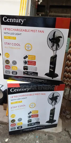 Century 18-Inch Solar Rechargeable Mist Fan