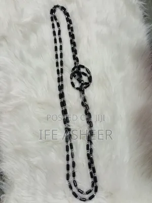 Black Mixed With Silver 2 Layers Long Beads, 2 Bracelets