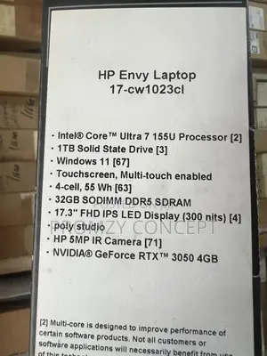 New Laptop HP Envy 17 32GB Intel Core Ultra 7 SSD 1T
