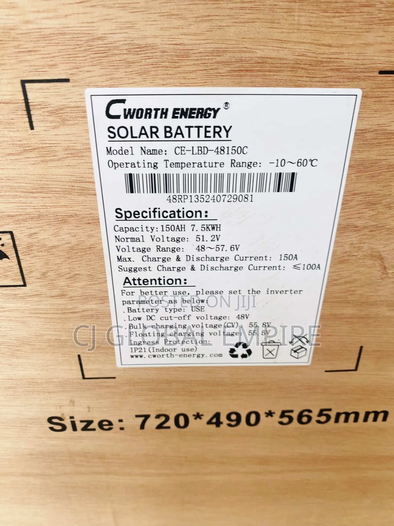 C Worth Lithium Battery 15kwh
