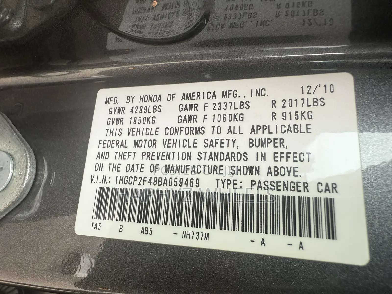 Honda Accord Coupe EX-L 2011 Gray