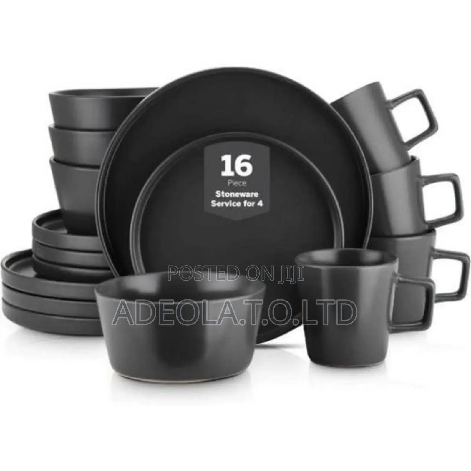 16pcs Dinner Set Black