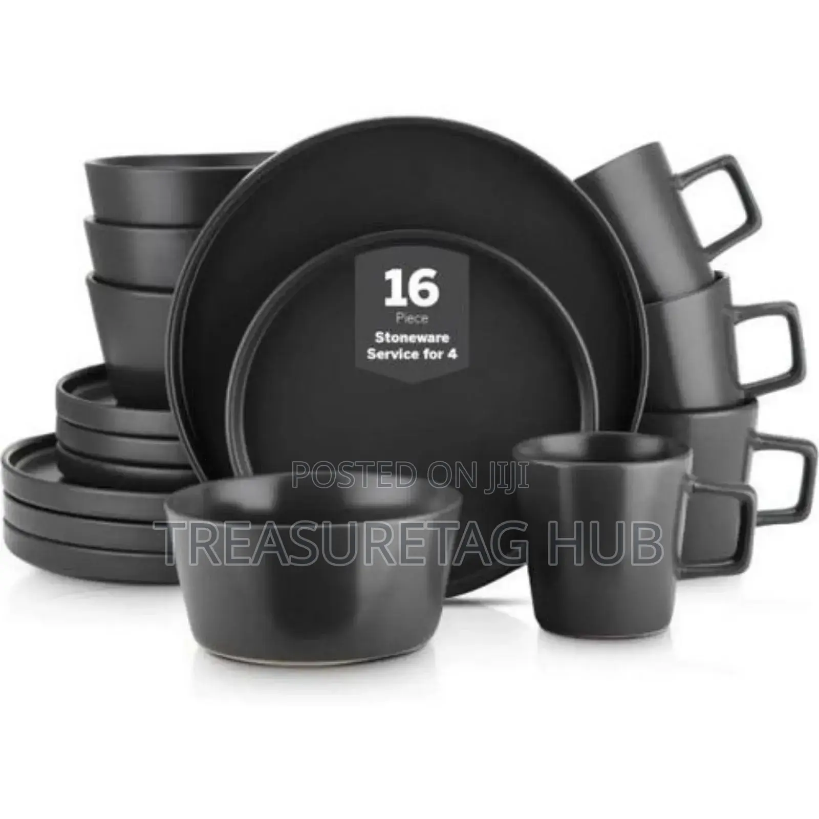 16pcs Dinner Set Black