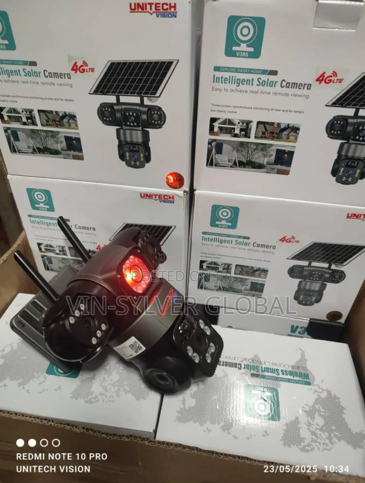Solar Powered CCTV Camera Complete Three Lens CCTV