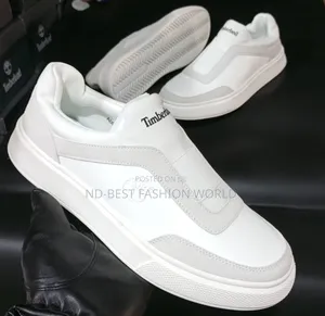 White Leather Timberland Shoes