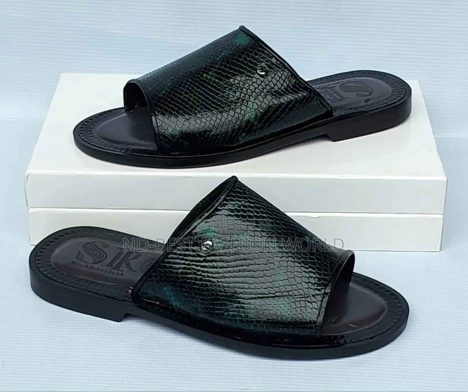 White Leather Italian Slippers