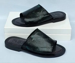 White Leather Italian Slippers