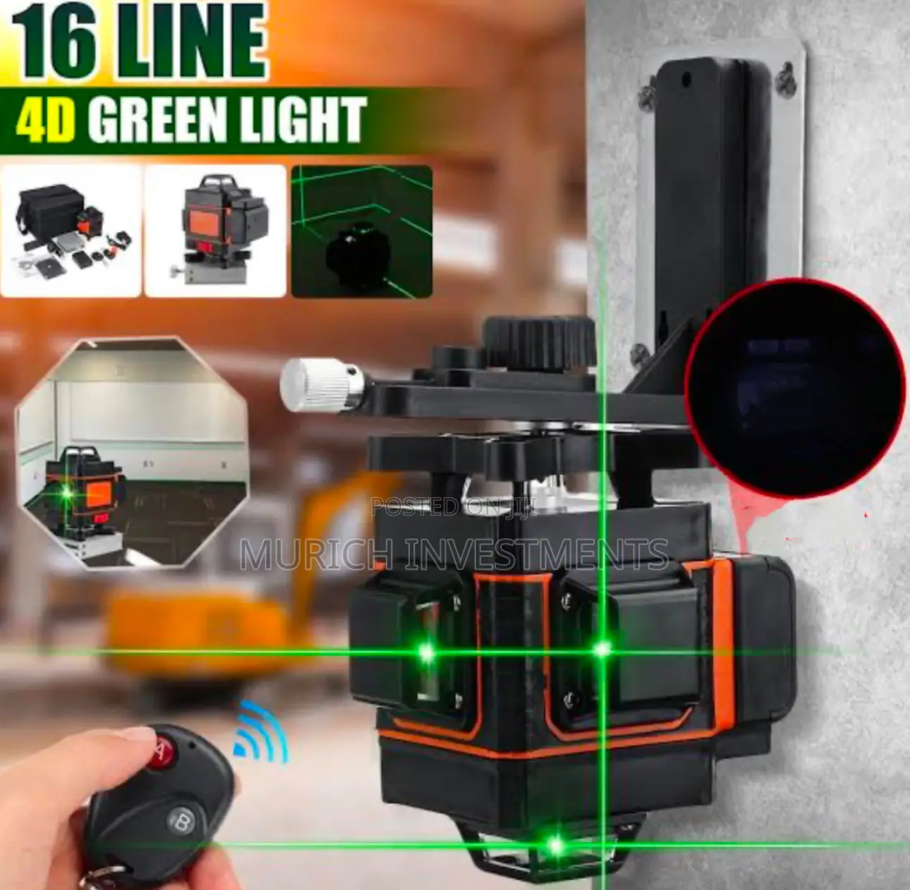 16lines 4d Green Laser Level Self-Leveling With 1.5m Tripod