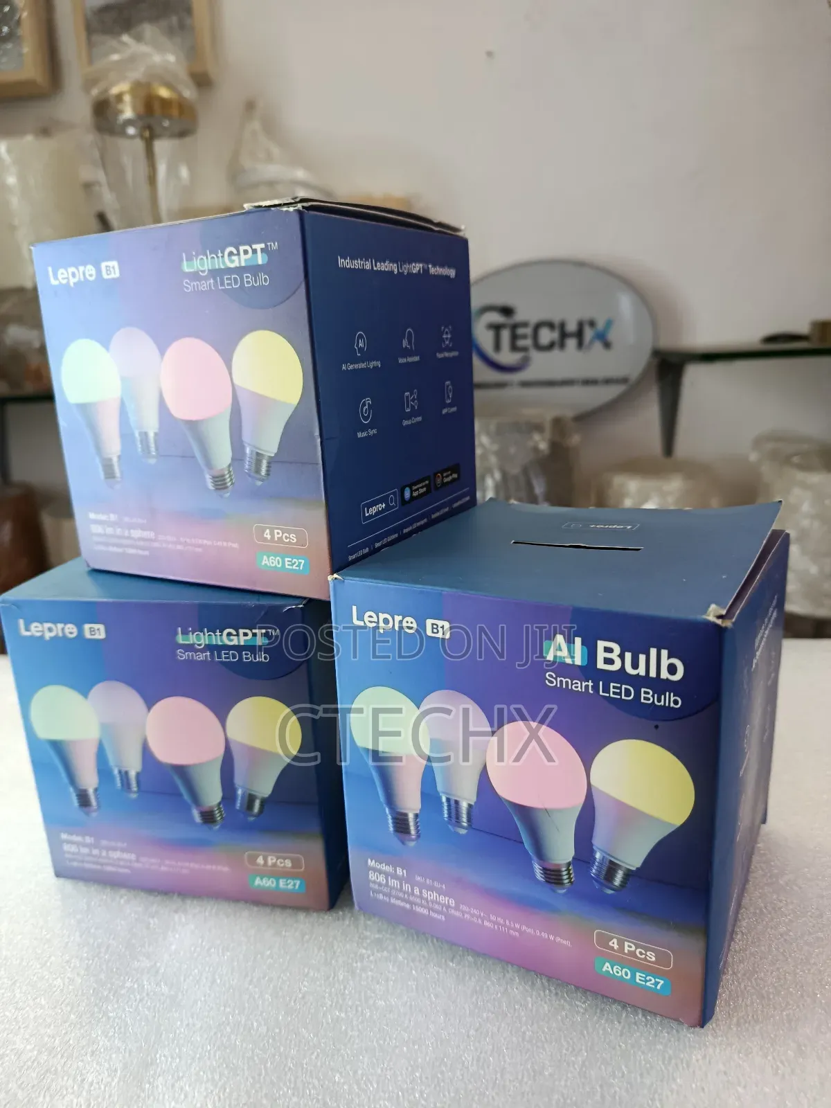 Lepro B1 Ai Smart Bulb, E27 Wifi Bulb, Music Sync 4 Packs